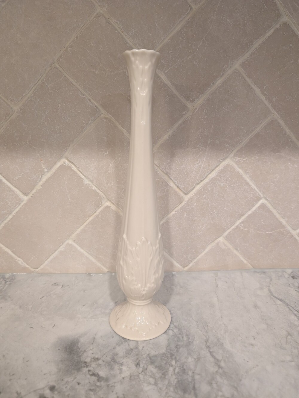 Lenox Tall Cream Porcelain Bud Vase Thistle